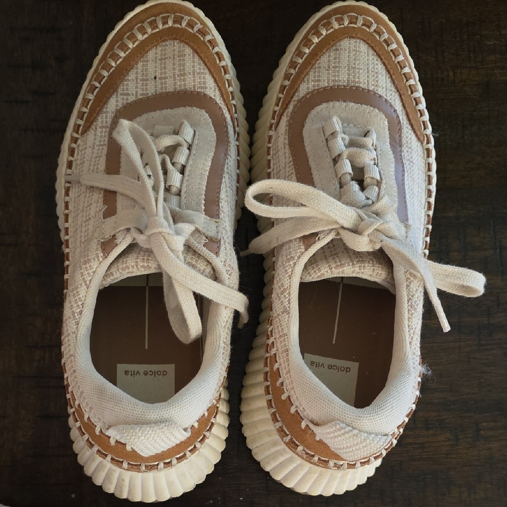 Dolce Vita Cream and Tan Sneakers